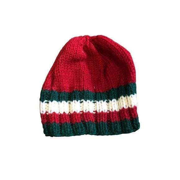 Woman's Handmade Christmas Wool Set Hat Socks Mittens - Picture 4 of 6